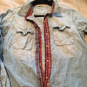 Urban outfitters boho jean button down shirt